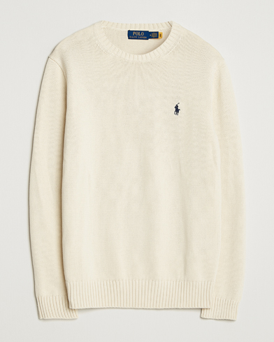 Polo Ralph Lauren Cotton Crew Neck Sweater Andover Cream – Hvid