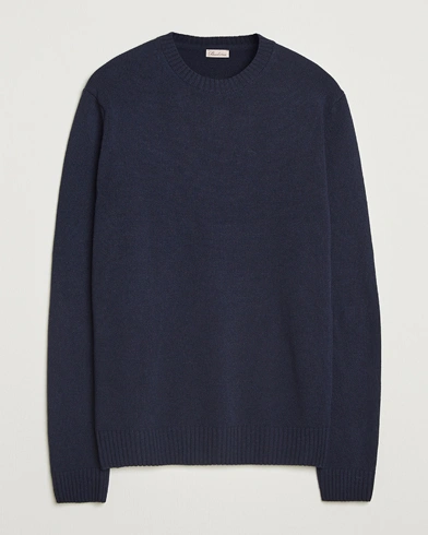 Stenströms Brushed Merino Crew Neck Navy – Blå