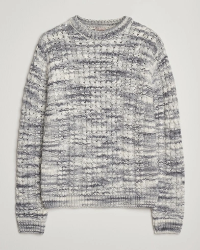 Stenströms Alpacka Cable Knitted Crew Neck Grey – Grå