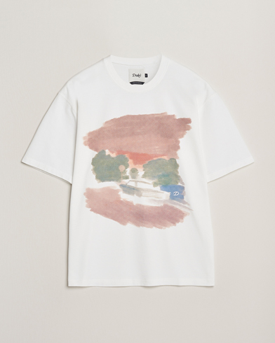 Drake's Graphic Print T-Shirt White – Hvid