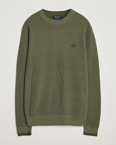 Fred Perry Waffle Stitch Jumper Laurel Green – Grøn