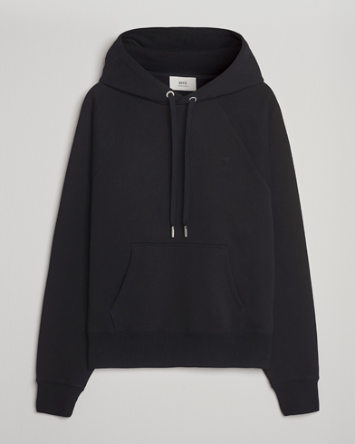AMI Tonal Heart Logo Hoodie Black – Sort