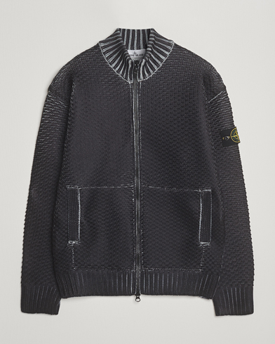 Stone Island Printed Heavy Zip Cardigan Pearl Grey – Grå