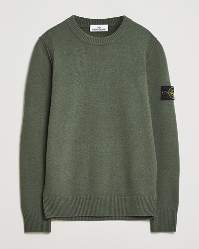 Stone Island Knitted Lambswool Crew Neck Military Green – Grøn
