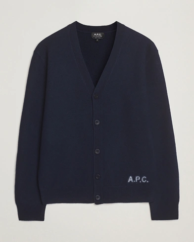A.P.C. Kenny Wool Knitted Cardigan Dark Navy – Blå