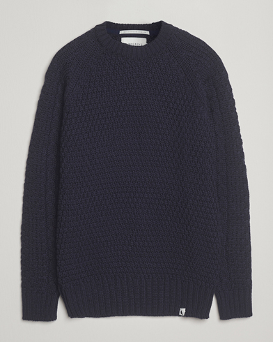 Peregrine Winston Merino Crew Navy – Blå