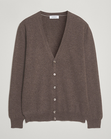 Gran Sasso Wool/Cashmere Cardigan Brown Melange – Brun