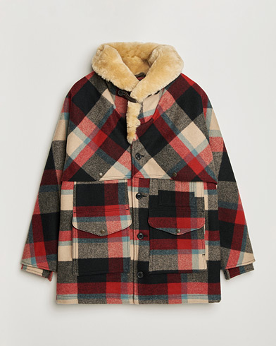 Filson Wool Lined Packer Coat Red/Cream/Blue Plaid – Flerfarvet