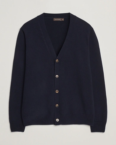 Oscar Jacobson Eduardo Wool Cardigan Navy – Blå
