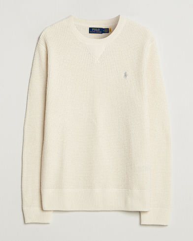 Polo Ralph Lauren Cotton/Wool Pullover Andover Cream – Hvid