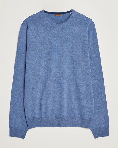 Stenströms Merino Patch Crew Neck Blue/Blue – Blå
