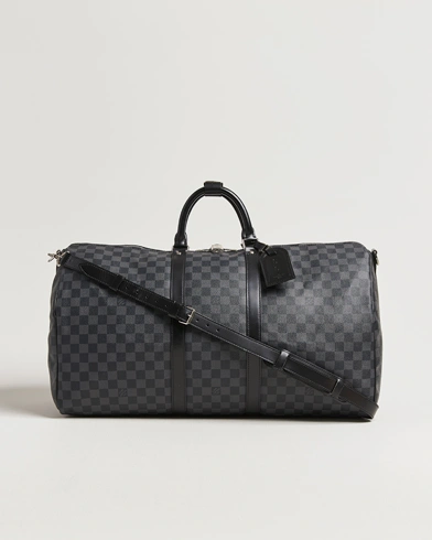 Louis Vuitton Pre-Owned Keepall Bandouliére 55 Damier Graphite – Grå