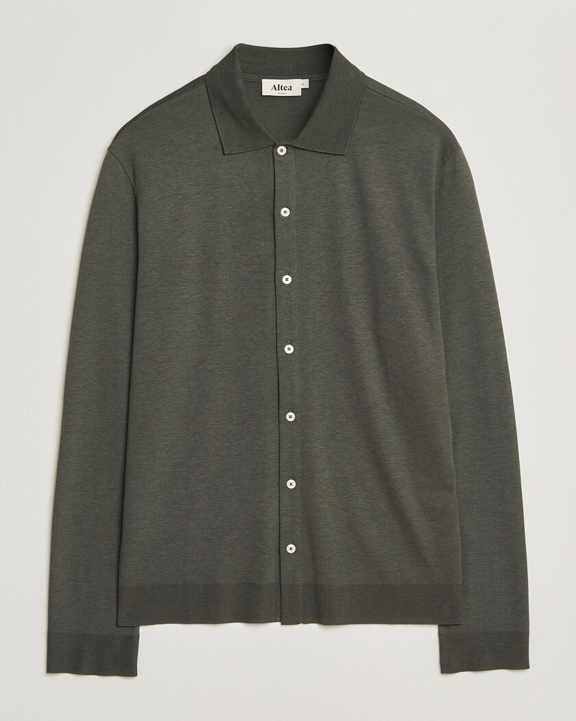 Altea Jersey Knit Shirt Olive – Grøn