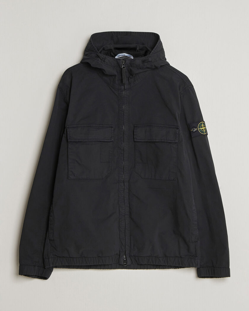 Stone Island Stretch Cotton Twill Hood Jacket Black – Sort