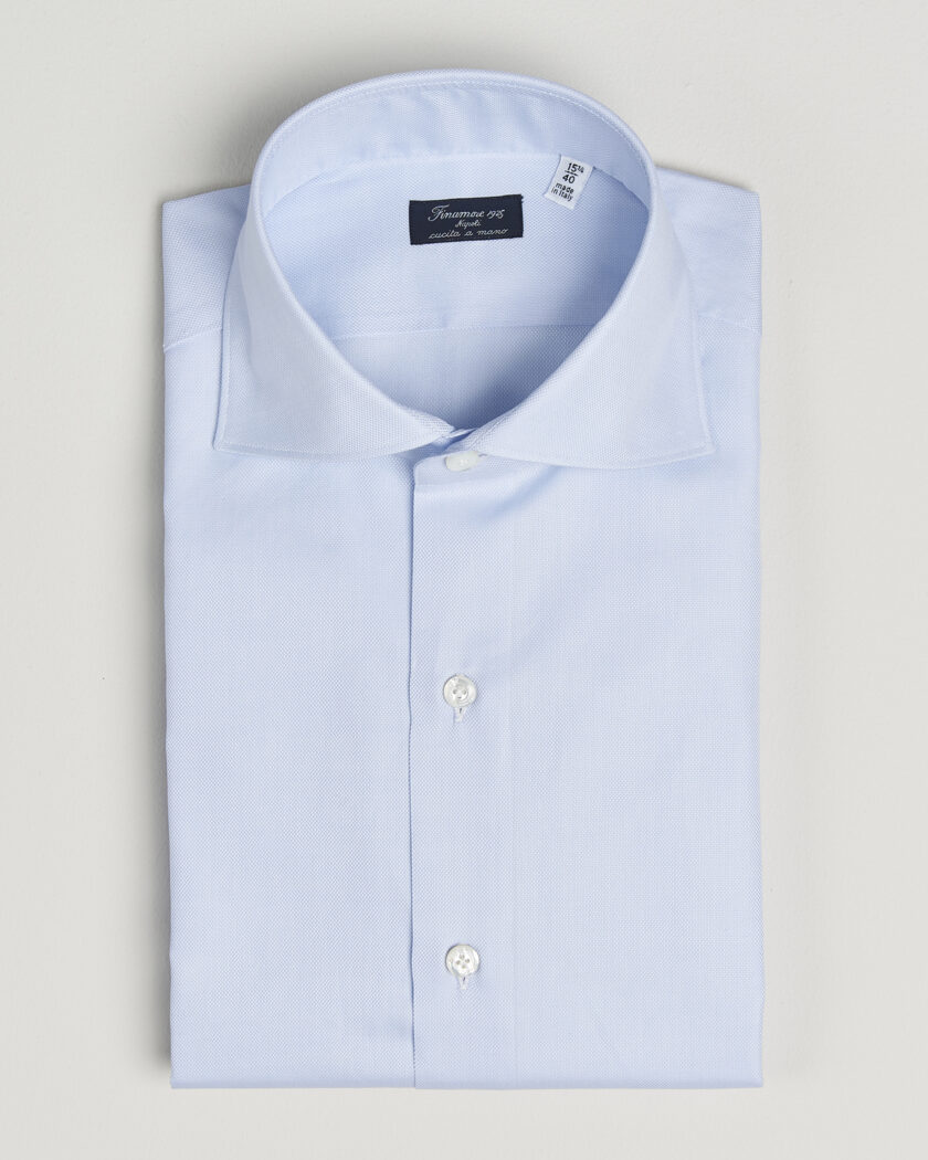 Finamore Napoli Milano Slim Royal Oxford Dress Shirt Light Blue – Blå