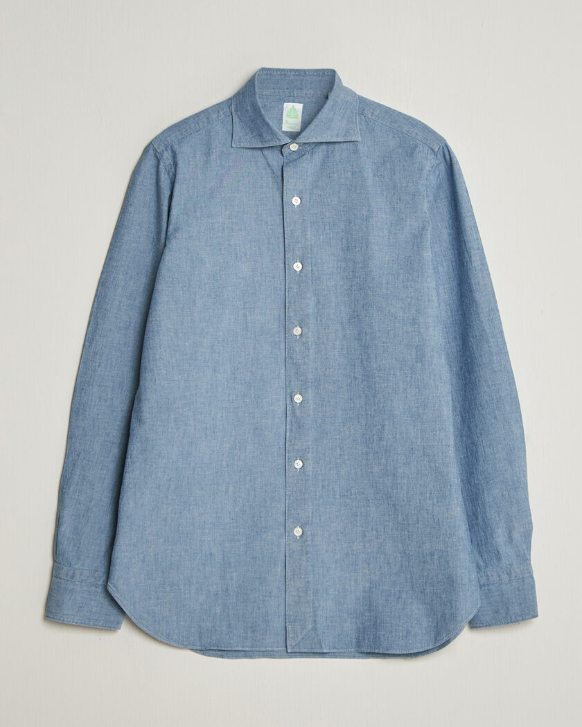 Finamore Napoli Gaeta Chambray Shirt Light Blue – Blå
