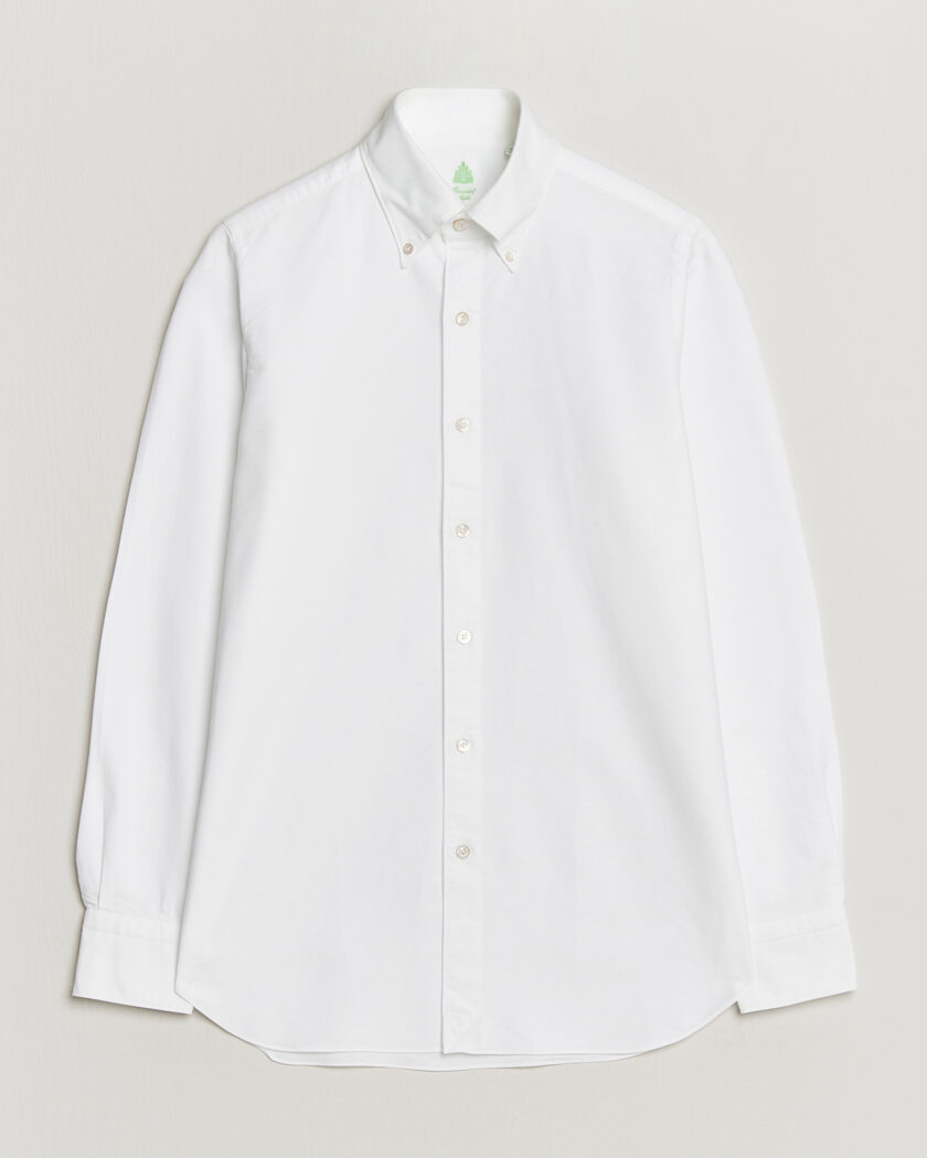 Finamore Napoli Gaeta Oxford Button Down Shirt White – Hvid