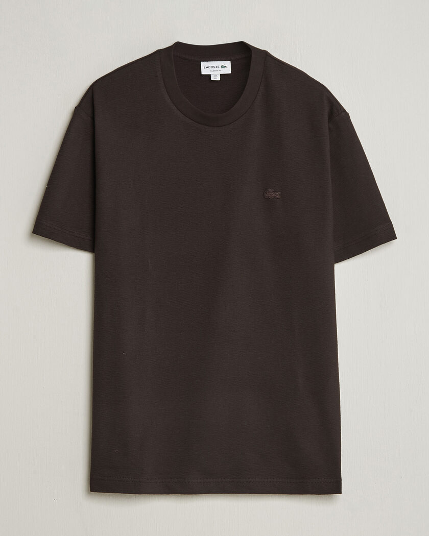 Lacoste Textured Cotton T-Shirt Buffalo Brown – Brun