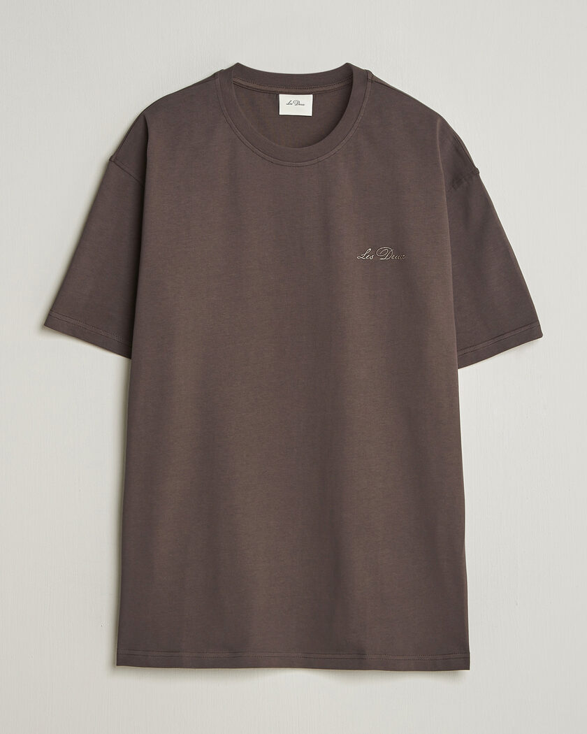 Les Deux Crew T-Shirt Coffee Brown – Brun