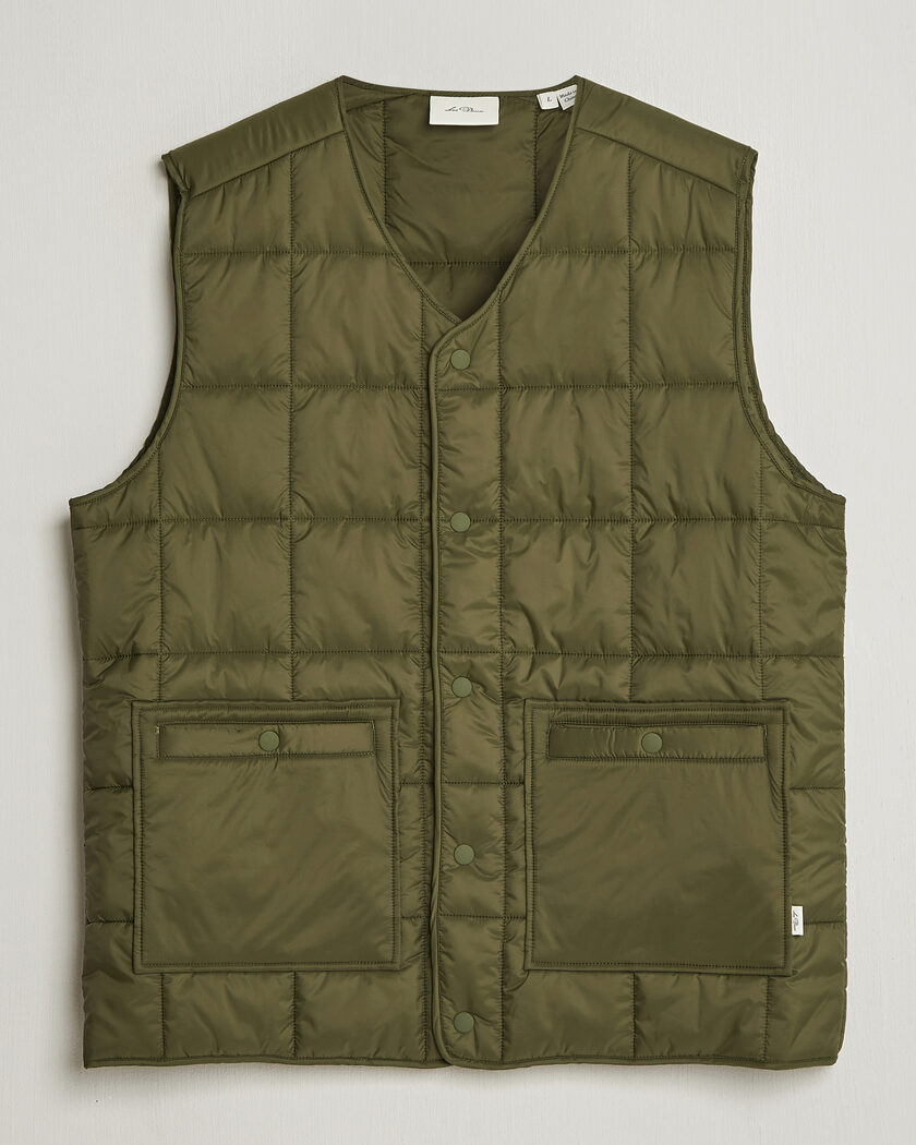 LES DEUX Matt Quilted Vest Olive Night – Grøn