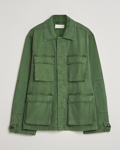 Jeanerica Luc Herringbone Shirt Jacket Chevron Green – Grøn