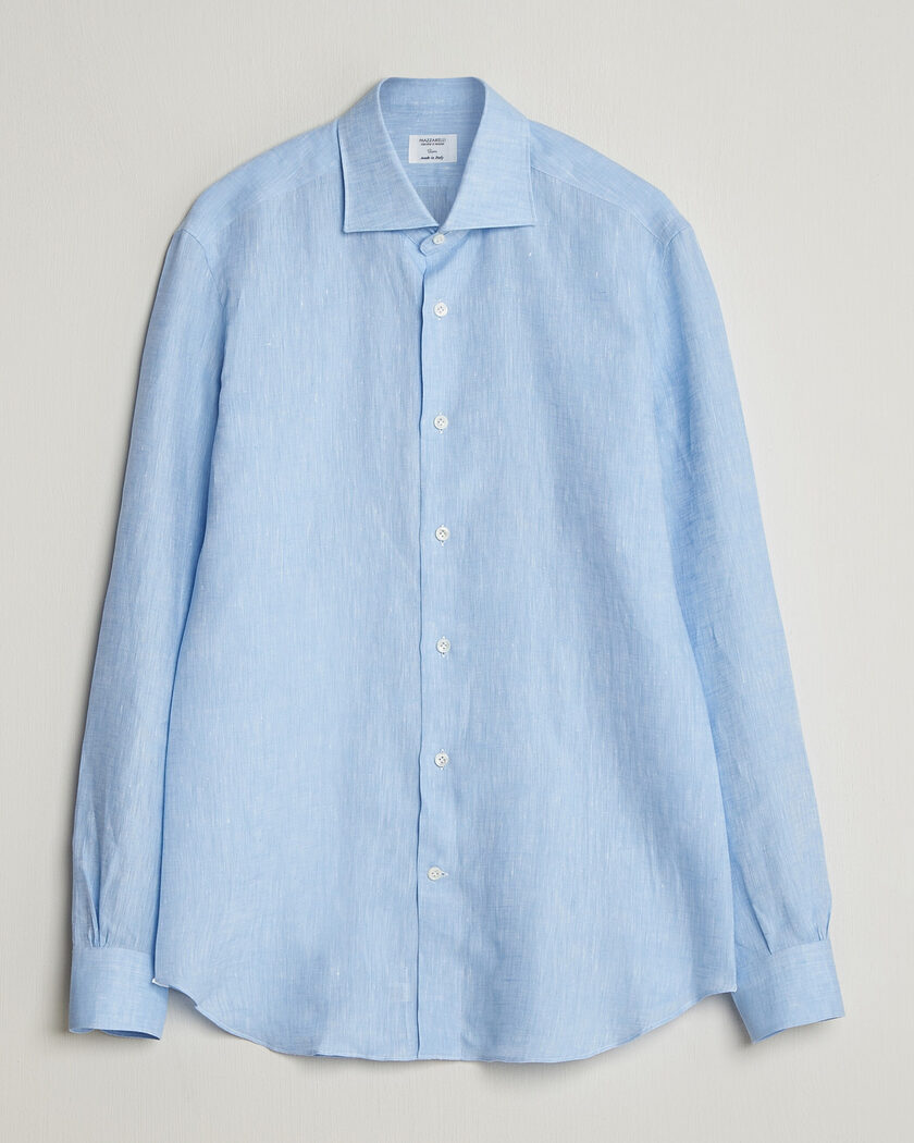 Mazzarelli Soft Linen Shirt Light Blue – Blå