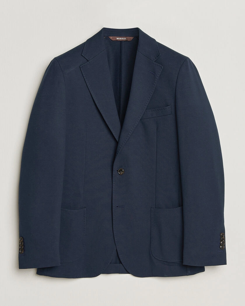 Morris Cotton Jersey Blazer Navy – Blå