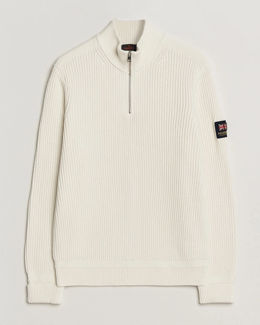 Morris Brenton Half-Zip Off White – Hvid