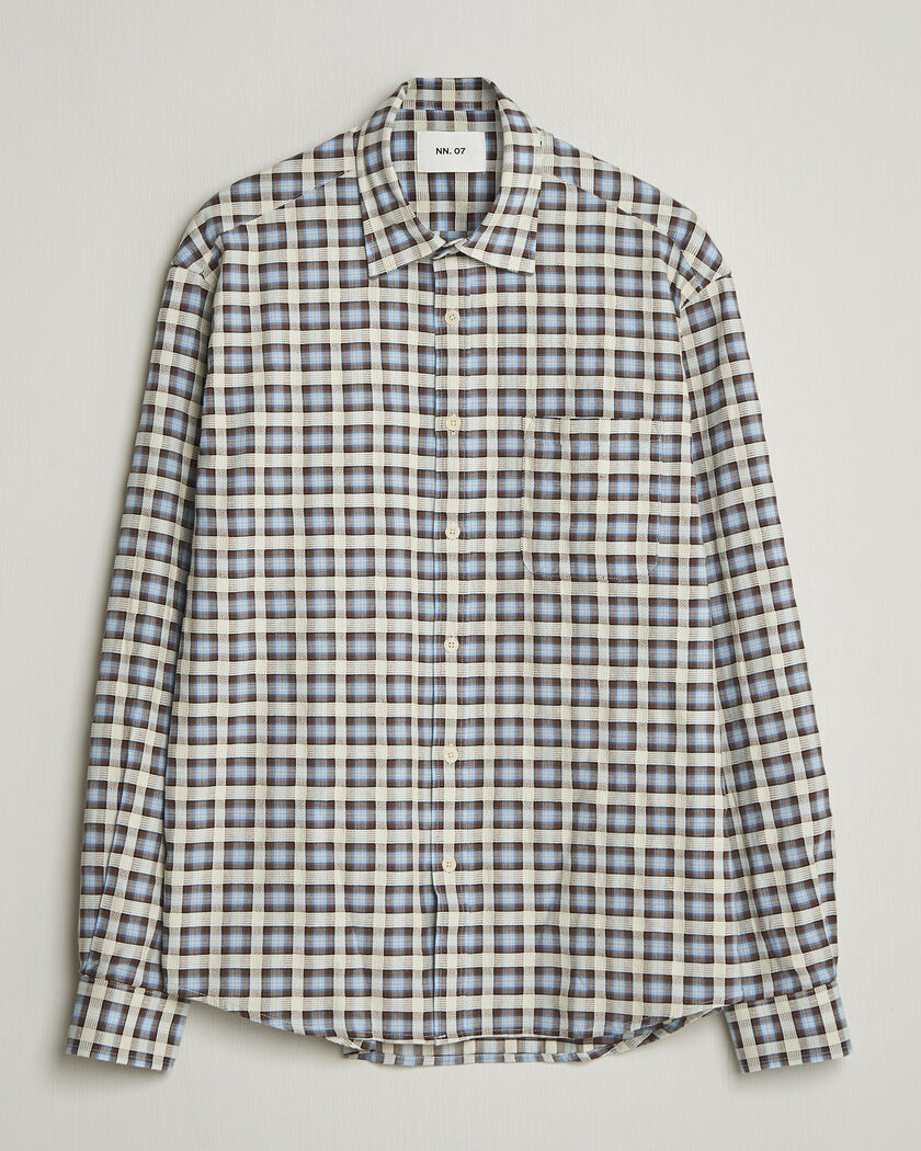 NN07 Deon Checked Shirt Blue – Blå