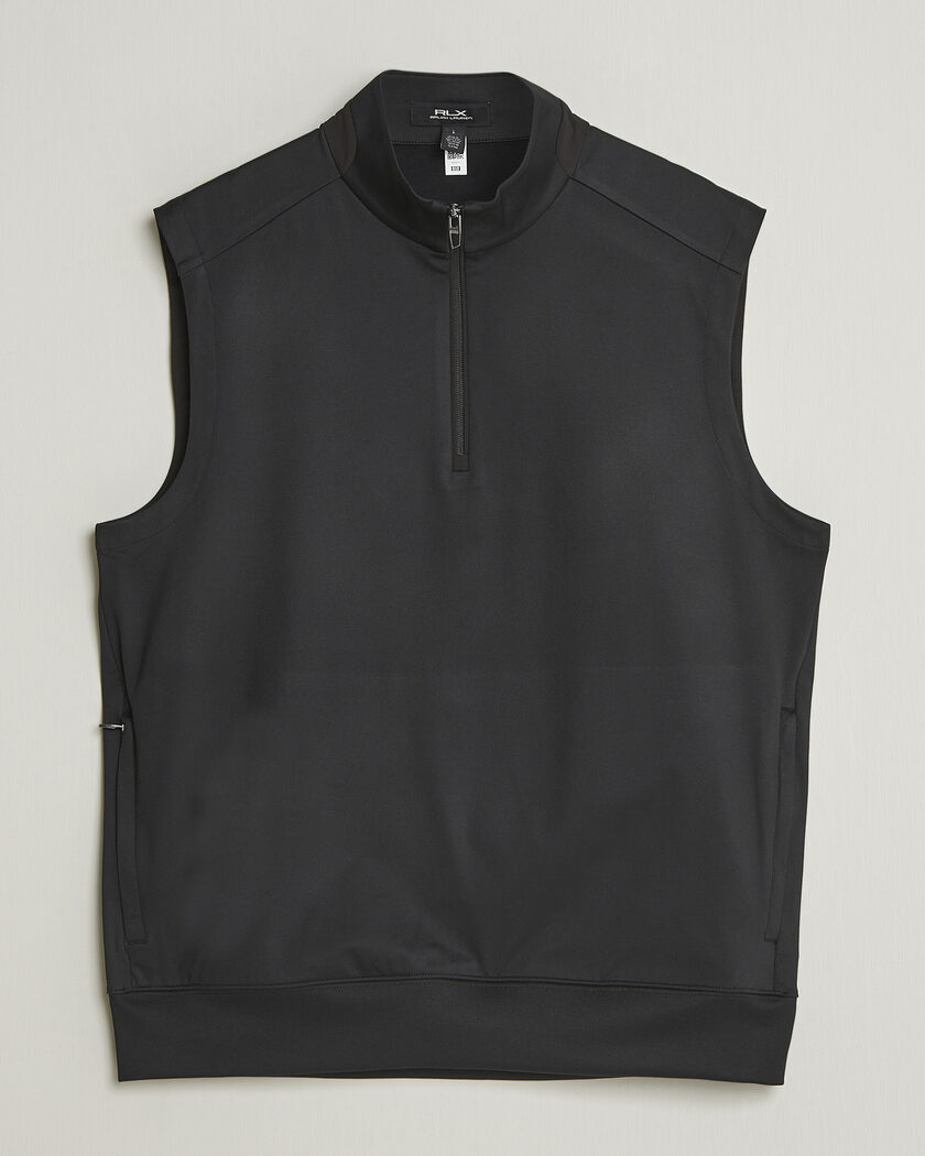RLX Ralph Lauren Half-Zip Luxury Jersey Vest Polo Black – Sort