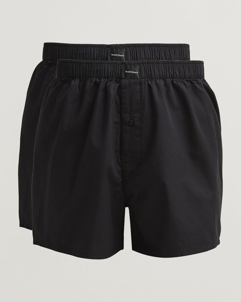 Bread & Boxers 2-Pack Boxer Shorts Black – Sort