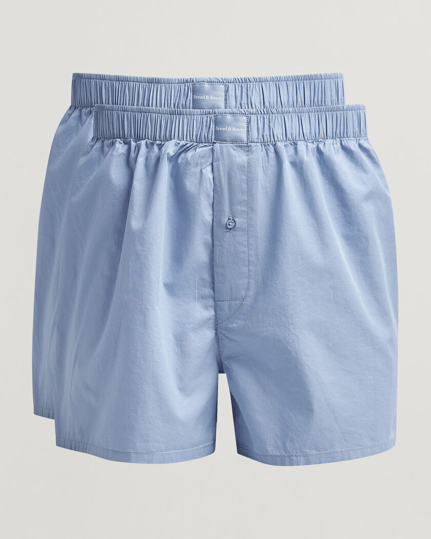 Bread & Boxers 2-Pack Boxer Shorts Air Blue – Blå