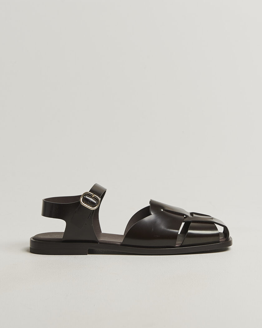 Lardini Marcel Leather Sandal Dark Brown – Brun