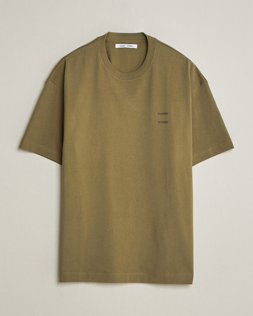 Samsøe Samsøe Joel Organic Cotton T-Shirt Burnt Olive – Grøn
