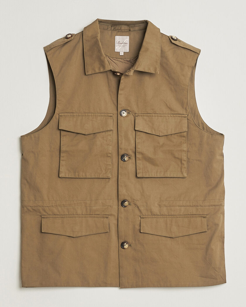 Stenströms Cotton Twill Vest Olive – Grøn