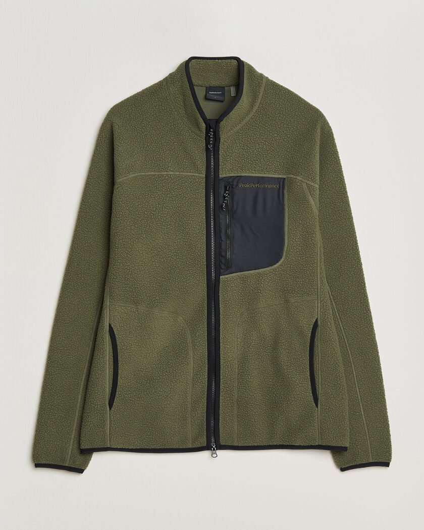 Peak Performance Nature Rush Pile Full Zip Pine Needle – Grøn