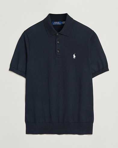 Polo Ralph Lauren Knitted Short Sleeve Polo Hunter Navy – Blå