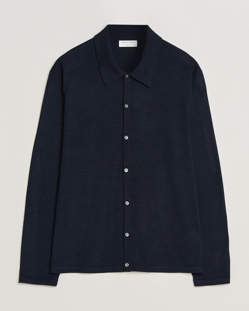 Tiger of Sweden Verklin Merino Knitted Cardigan Light Ink – Blå
