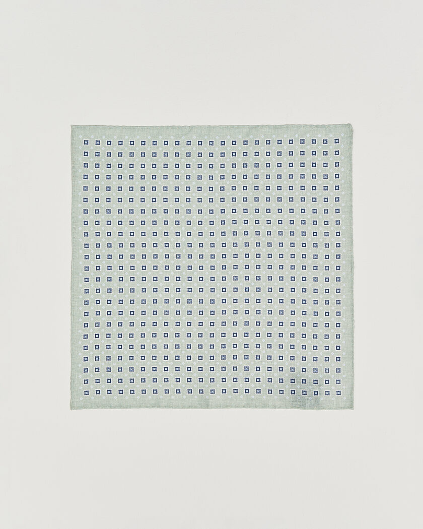 Amanda Christensen Linen Medallion Pocket Square Green – Grøn