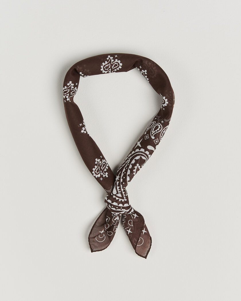 Amanda Christensen Cotton Voilé Paisley Bandana Dark Brown – Brun