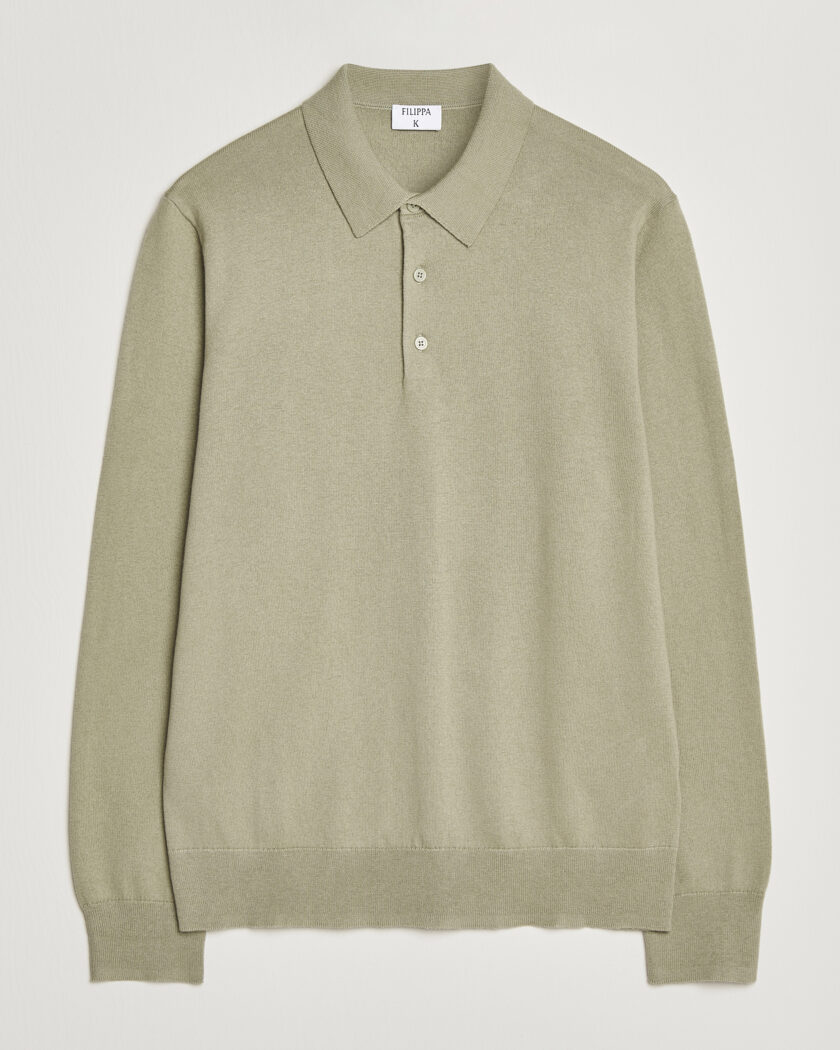 Filippa K Knitted Polo Shirt Light Green – Grøn