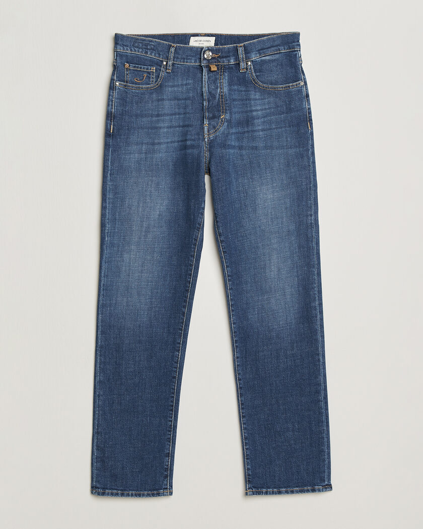 Jacob Cohën Edos Regular Straight Fit Stretch Jeans Mid Blue – Blå