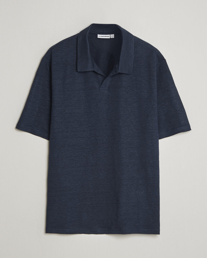 J.Lindeberg Roy Linen Polo JL Navy – Blå