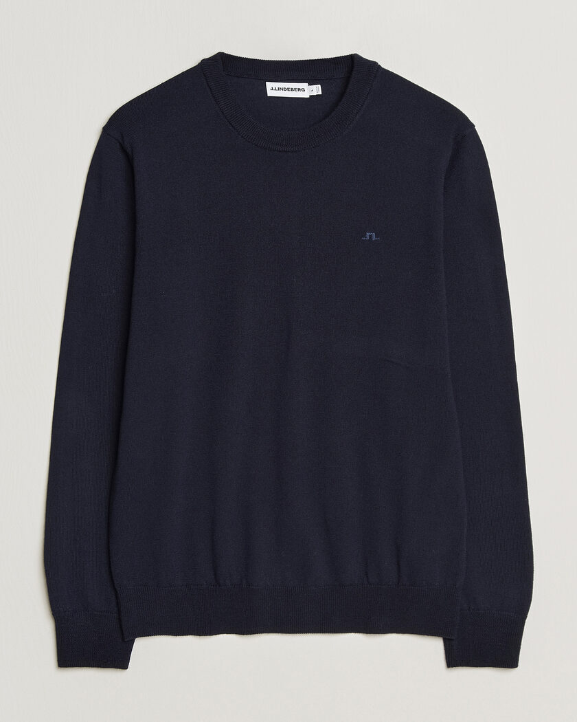 J.Lindeberg Keane Merino Crew Neck Pullover JL Navy – Blå