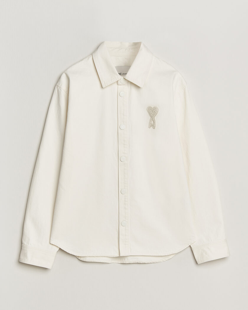 AMI Cotton Twill Overshirt Creme – Hvid