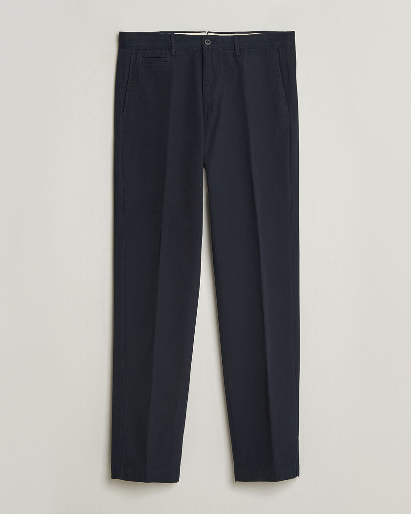 Incotex Regular Fit Uniform Cotton Slacks Navy – Blå