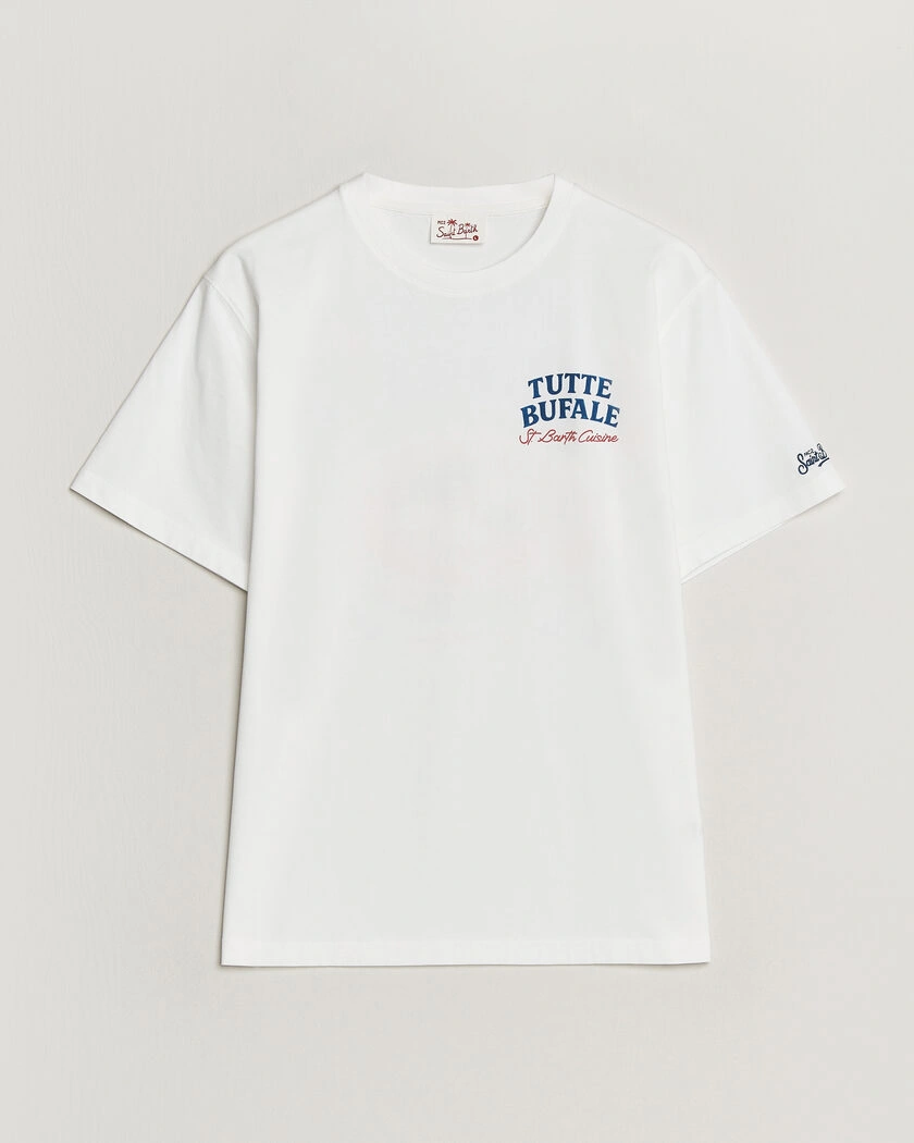 MC2 Saint Barth Back Printed Cotton T-Shirt Bufale – Hvid
