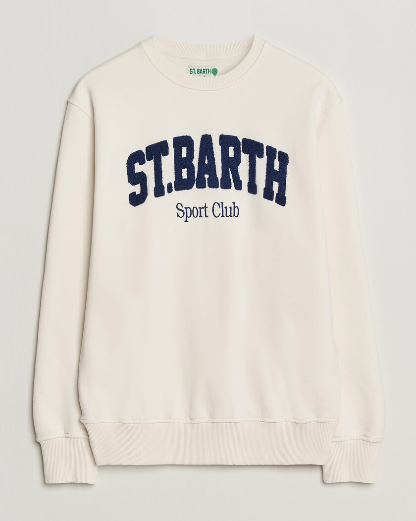 MC2 Saint Barth Terry Cotton Logo Sweatshirt Off White – Hvid