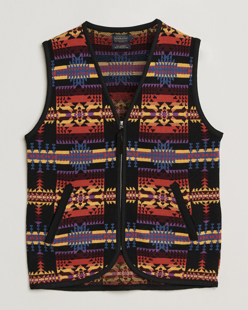 Pendleton Jacquard Vest Black – Flerfarvet