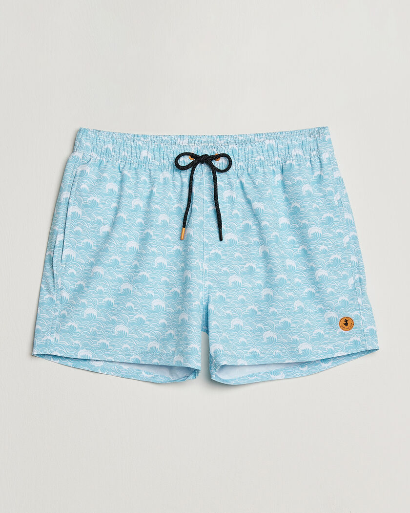 Save The Duck Printed Drawstring Swimshorts Waves – Blå